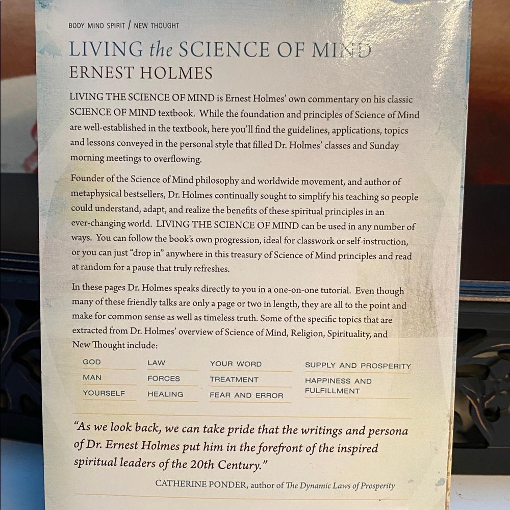 Book Living the Science of Mind by Ernest Holmes - Picture 2 of 8